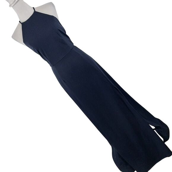 NWT! VOWD! DEEPEST NAVY BLUE BACK SPAGHETTI STRAPS HALTER NECK MAXI DRESS! SZ 10 - Picture 1 of 11